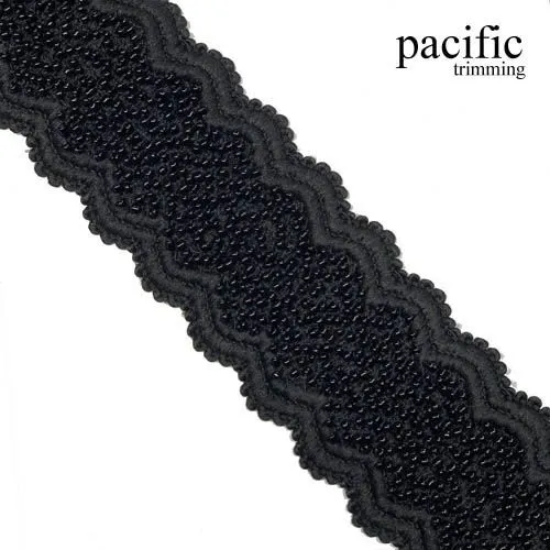 2 Inch Scalloped Edge Beaded Elastic