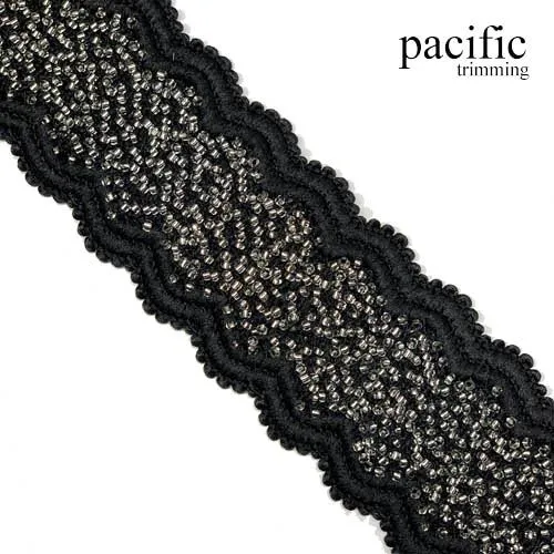 2 Inch Scalloped Edge Beaded Elastic