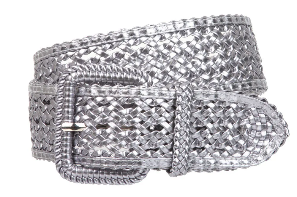 2 Inches Wide Hand Made Braided Square Buckle Belt