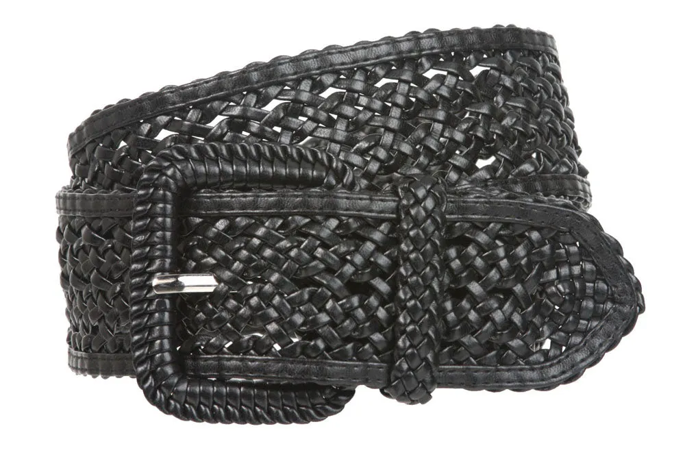 2 Inches Wide Hand Made Braided Square Buckle Belt