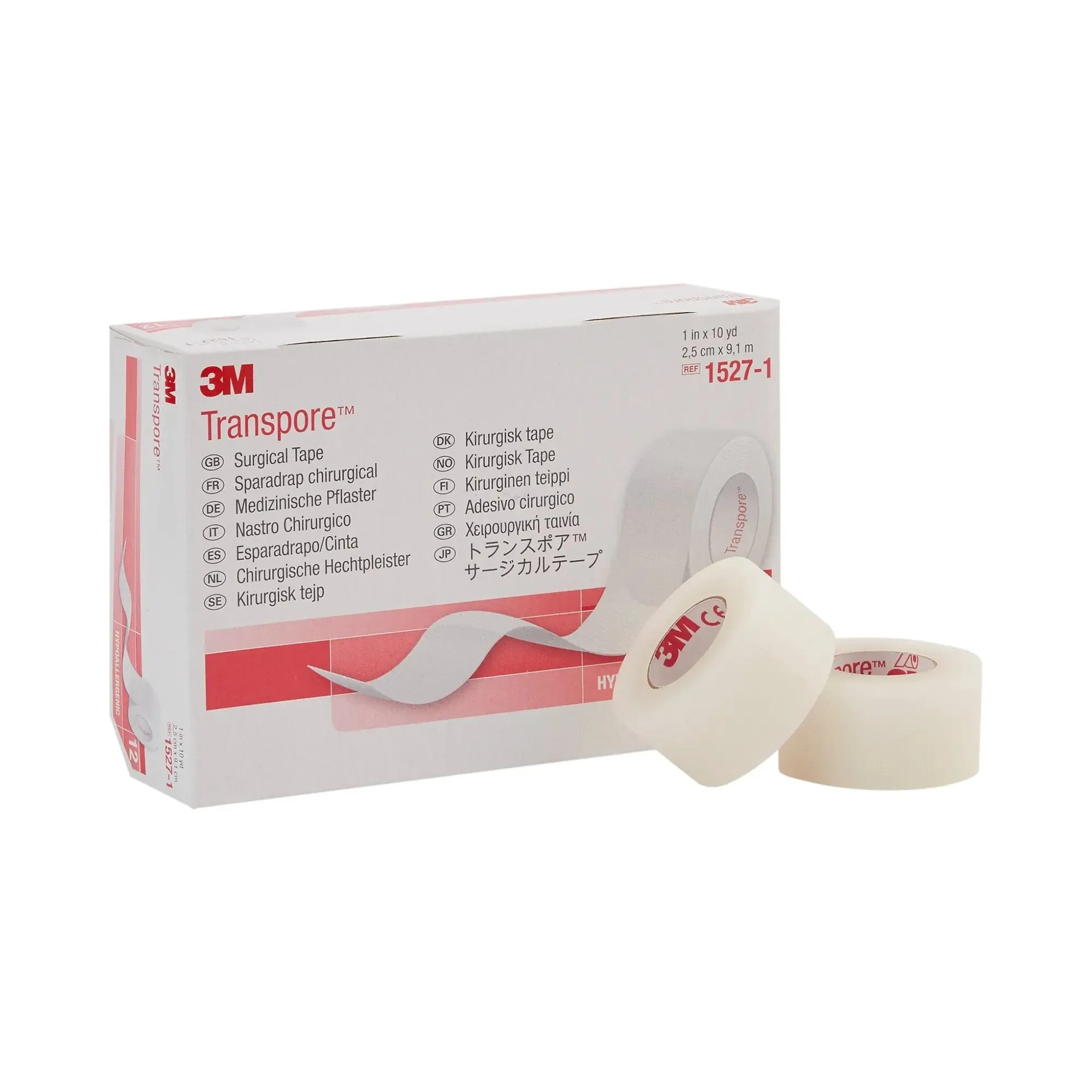 3M™ Transpore™ Plastic Medical Tape, 1 Inch x 10 Yard, Transparent