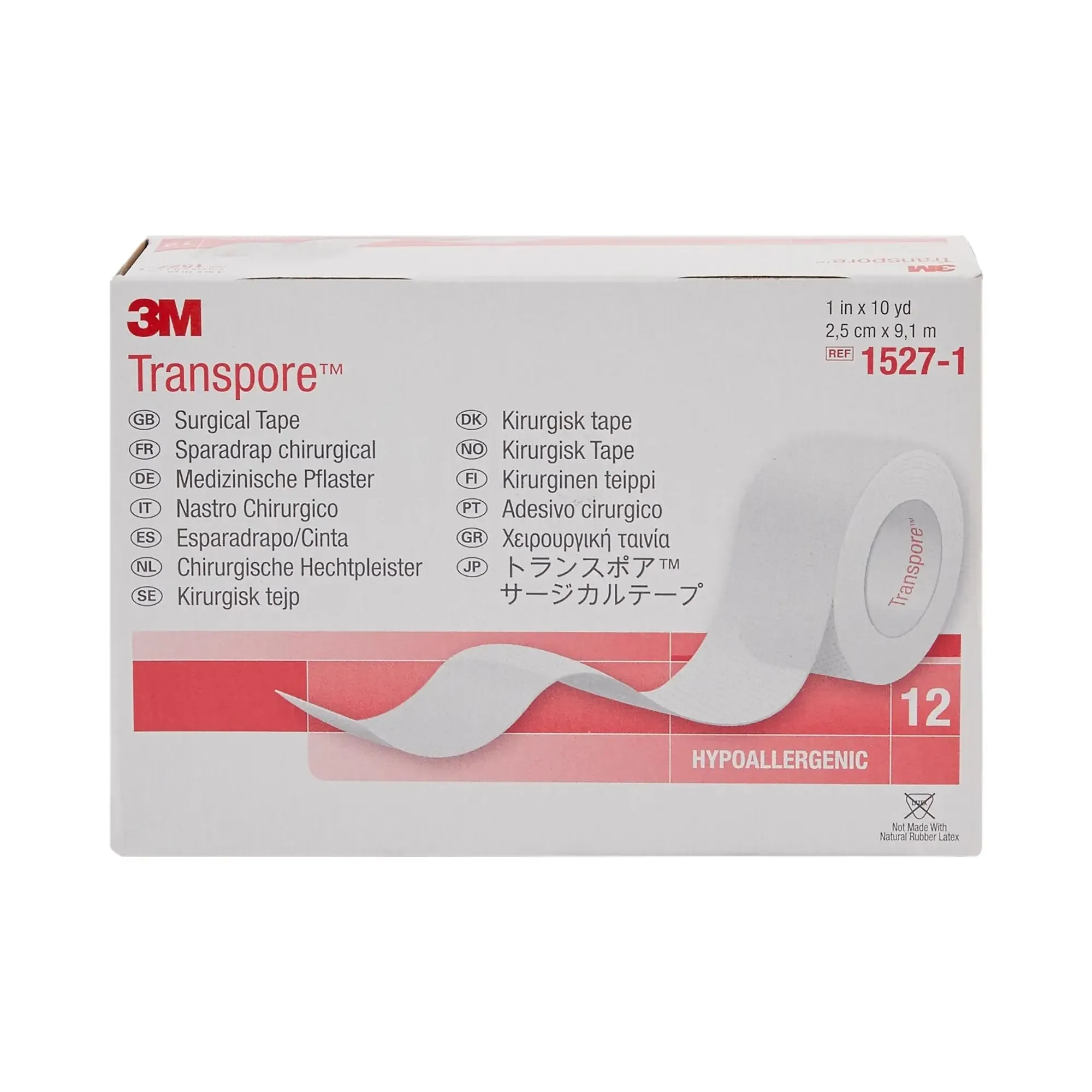 3M™ Transpore™ Plastic Medical Tape, 1 Inch x 10 Yard, Transparent