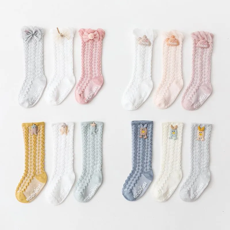 3PCS Baby Girl Summer Thin Mesh Socks Newborn