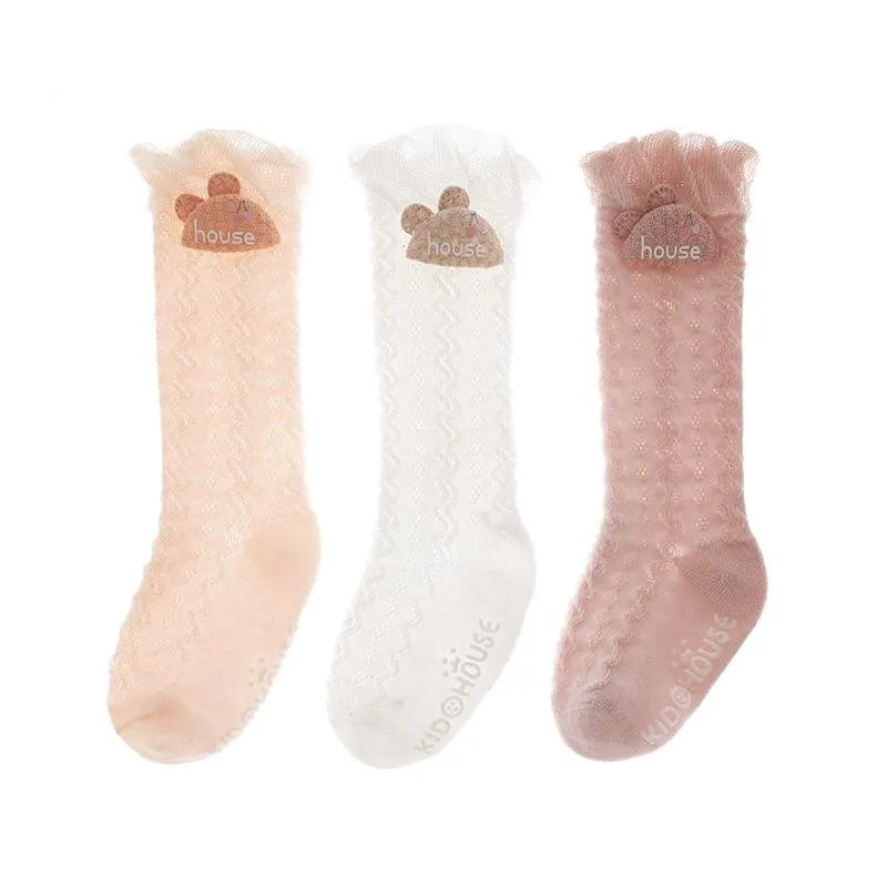 3PCS Baby Girl Summer Thin Mesh Socks Newborn