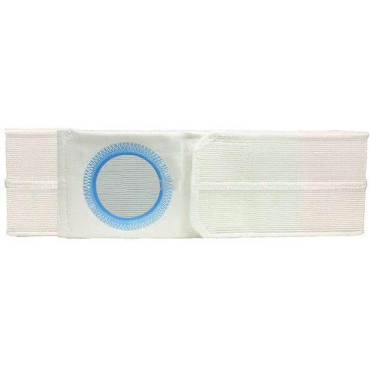 6" Left, White, Regular Elastic, Flat Panel Belt, Large, 3-3/4" Opening Placed 1" From Bottom