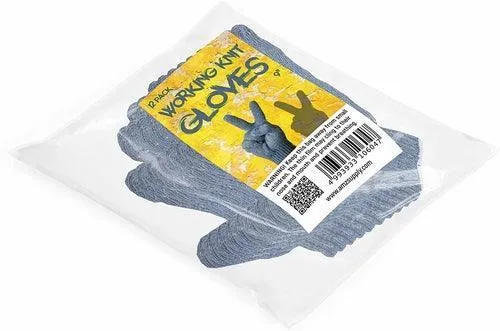 AMZ Blue Gray Cotton Work Glove. Work Cotton Gloves for Men, Women 10