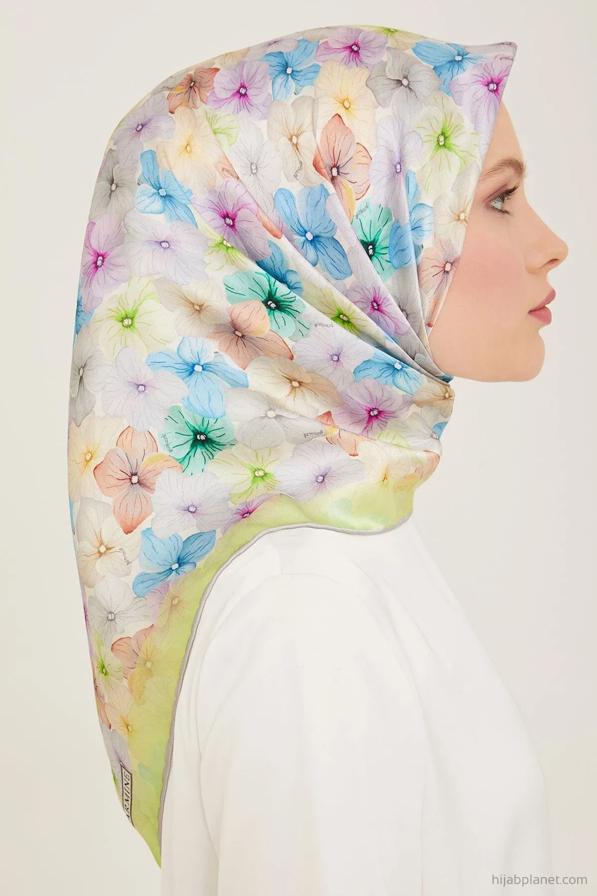 Armine Hydrangea Print Silk Scarf #82