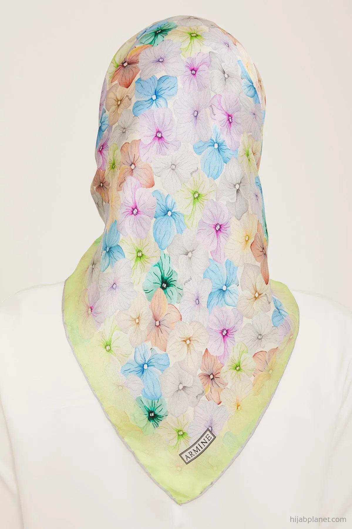 Armine Hydrangea Print Silk Scarf #82