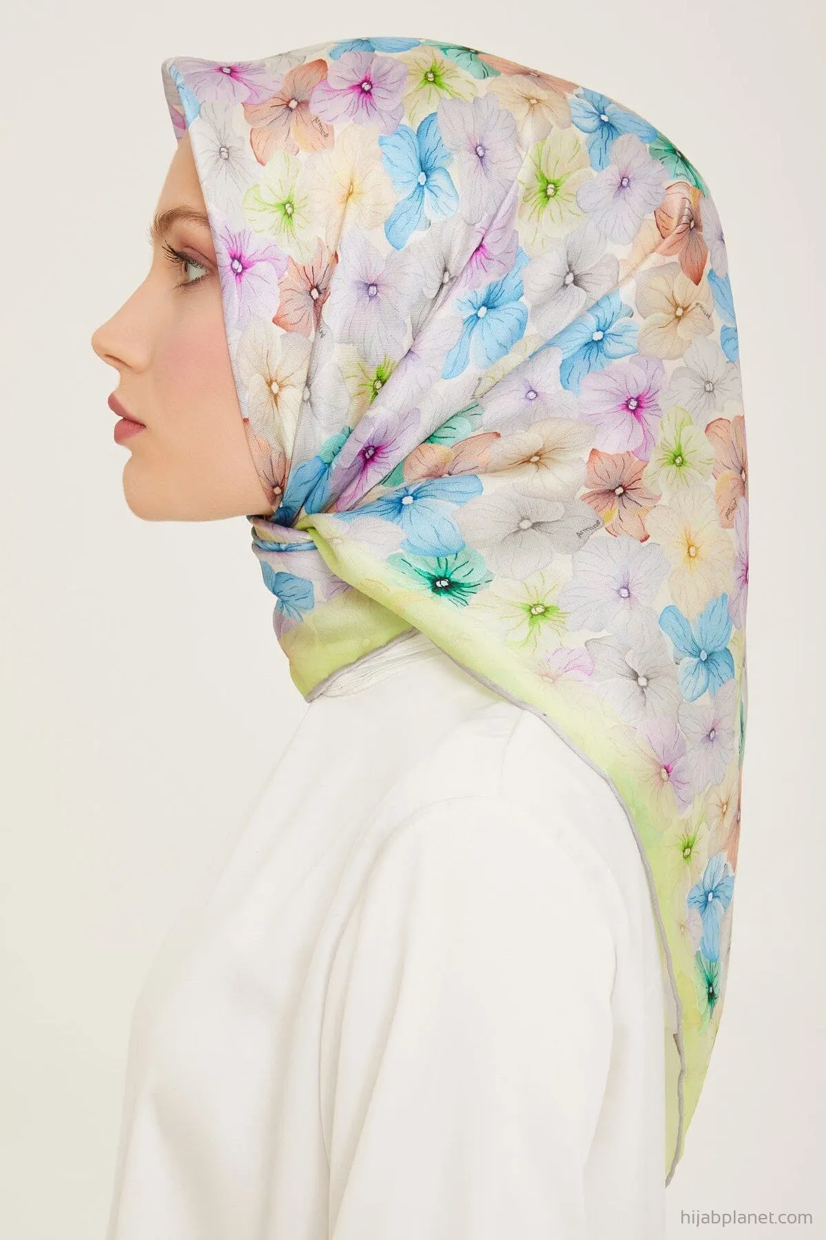 Armine Hydrangea Print Silk Scarf #82