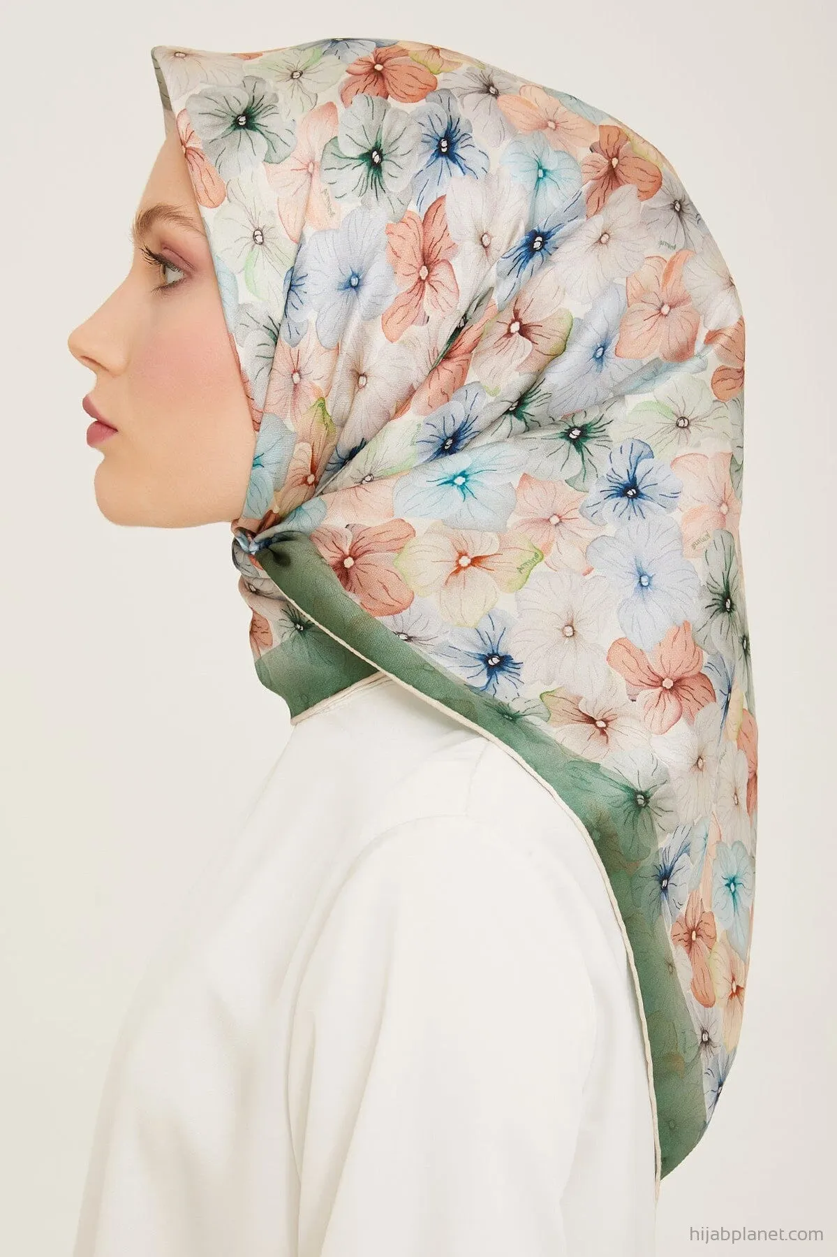 Armine Hydrangea Print Silk Scarf #84