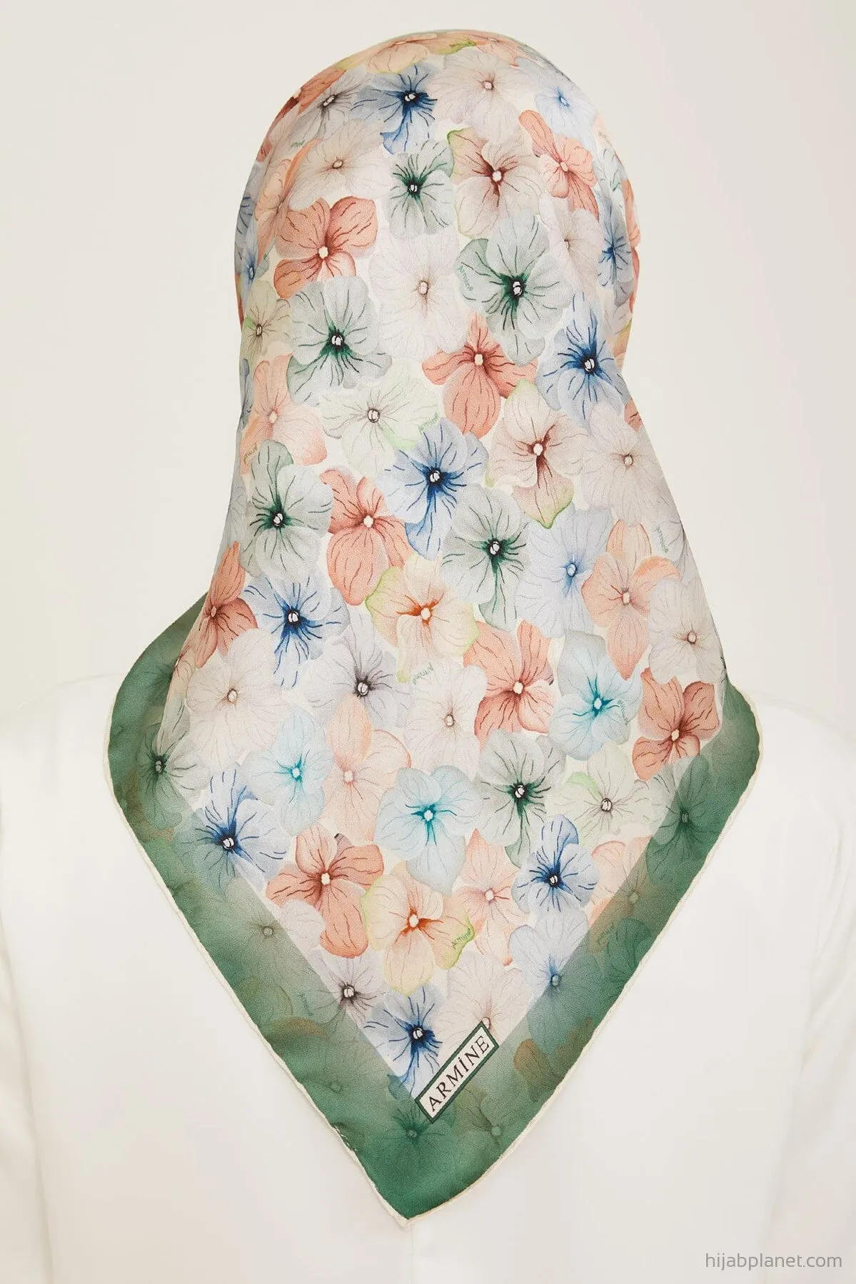 Armine Hydrangea Print Silk Scarf #84