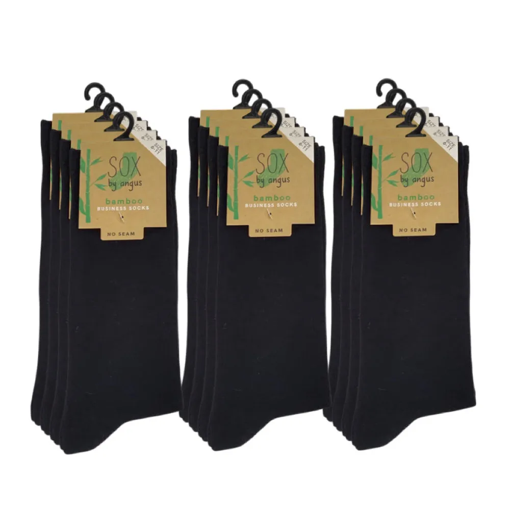 Bamboo Plain Business Socks -No Seam - Black