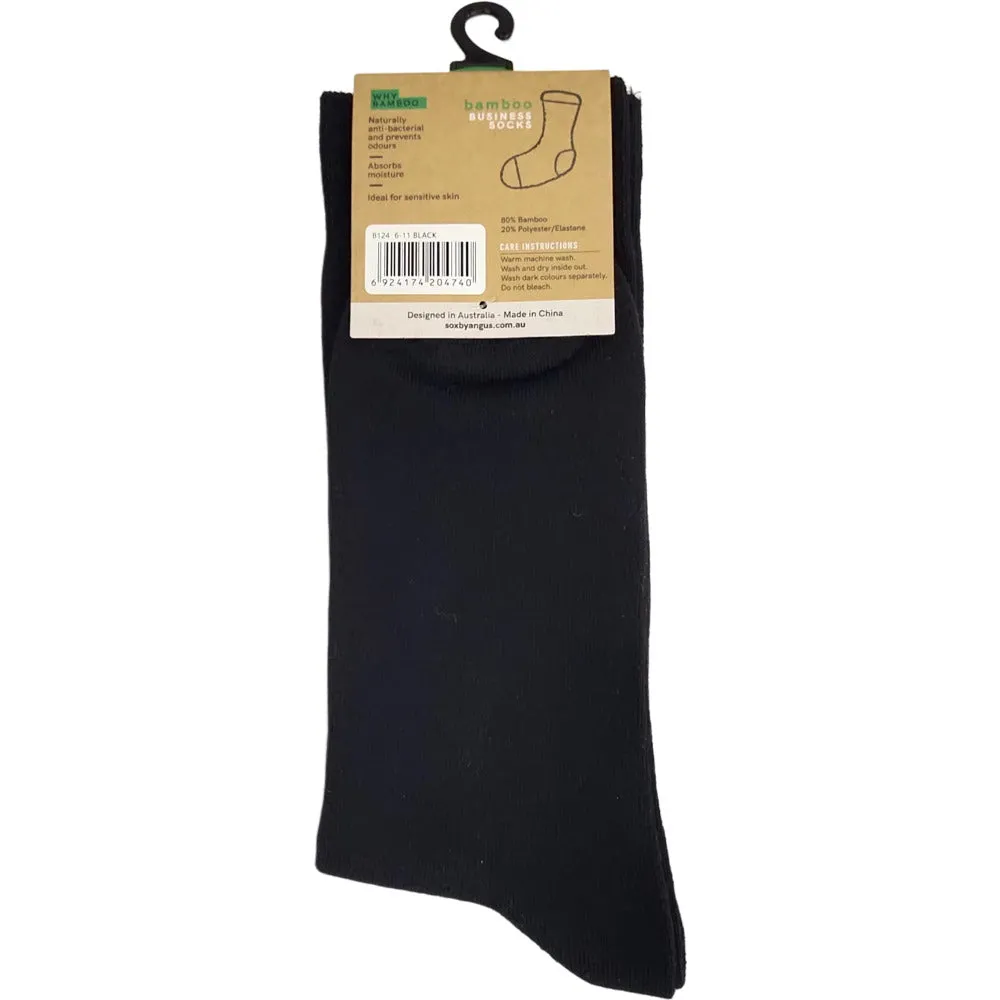 Bamboo Plain Business Socks -No Seam - Black