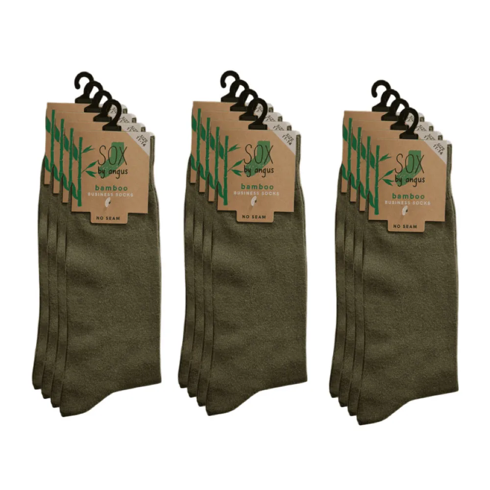 Bamboo Plain Business Socks -No Seam - Khaki