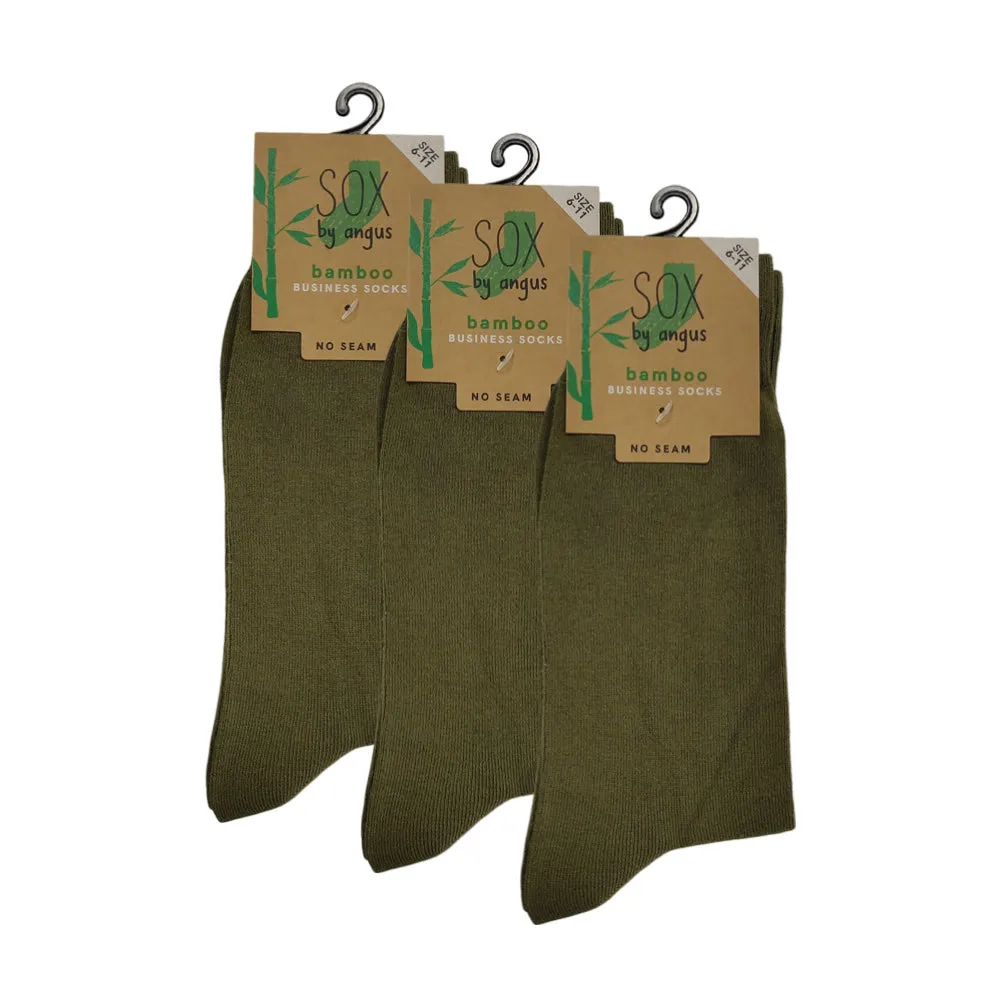 Bamboo Plain Business Socks -No Seam - Khaki