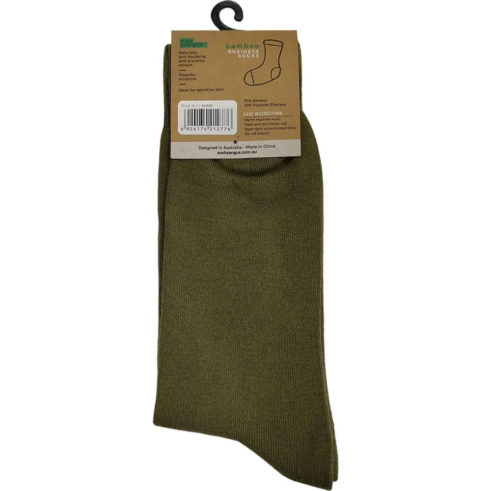 Bamboo Plain Business Socks -No Seam - Khaki