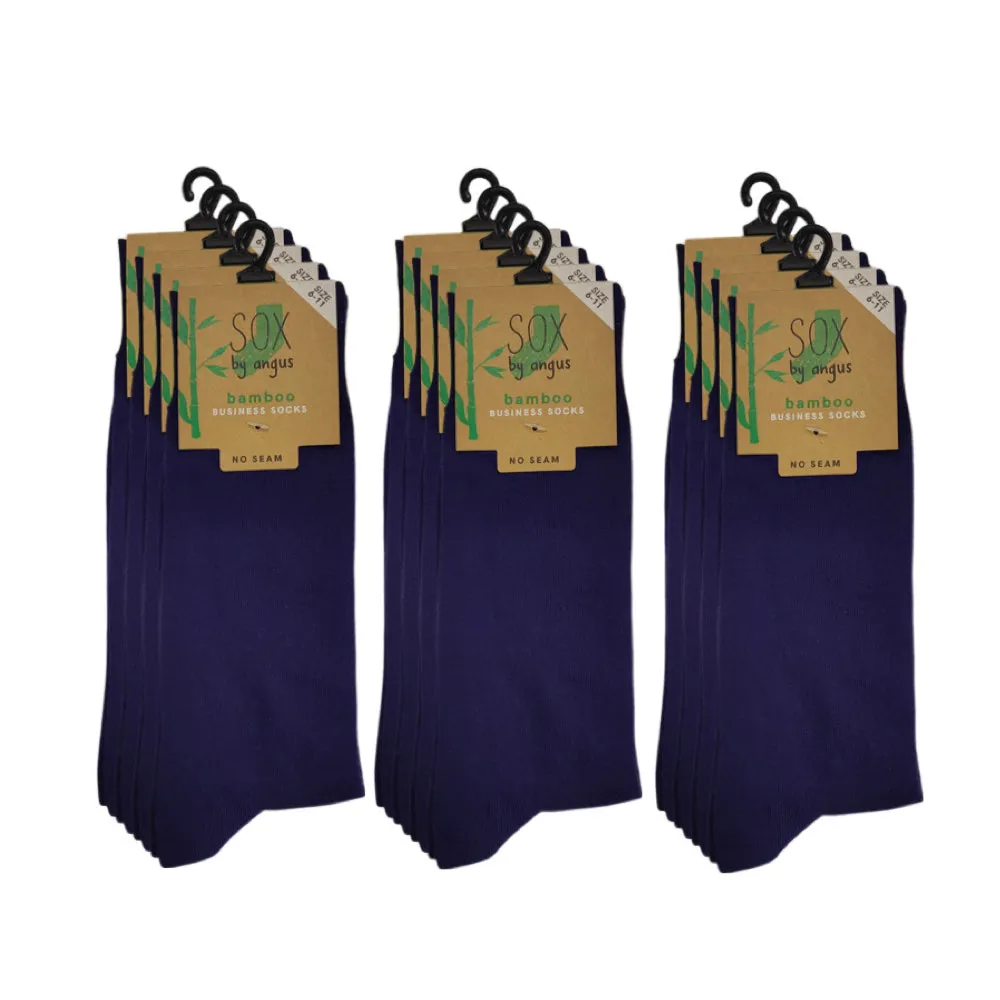 Bamboo Plain Business Socks -No Seam - Navy Blue