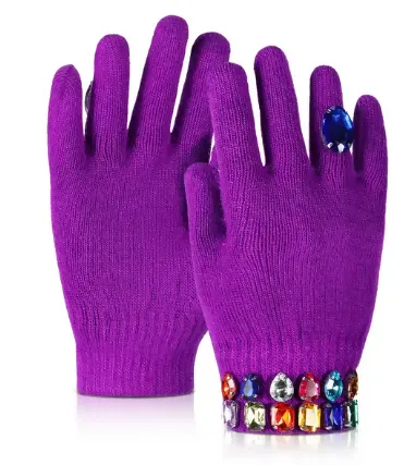 Bejeweled Gloves-Purple