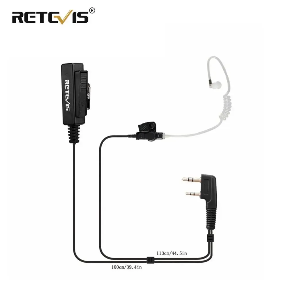 Big Size PTT 2Pin Mic Earpiece Headset For Kenwood Retevis H777 RT5R RT5 RT7 RT22 For Baofeng UV5R BF-888S UV-82 Walkie Talkie