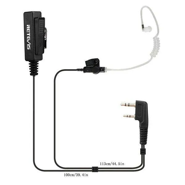 Big Size PTT 2Pin Mic Earpiece Headset For Kenwood Retevis H777 RT5R RT5 RT7 RT22 For Baofeng UV5R BF-888S UV-82 Walkie Talkie