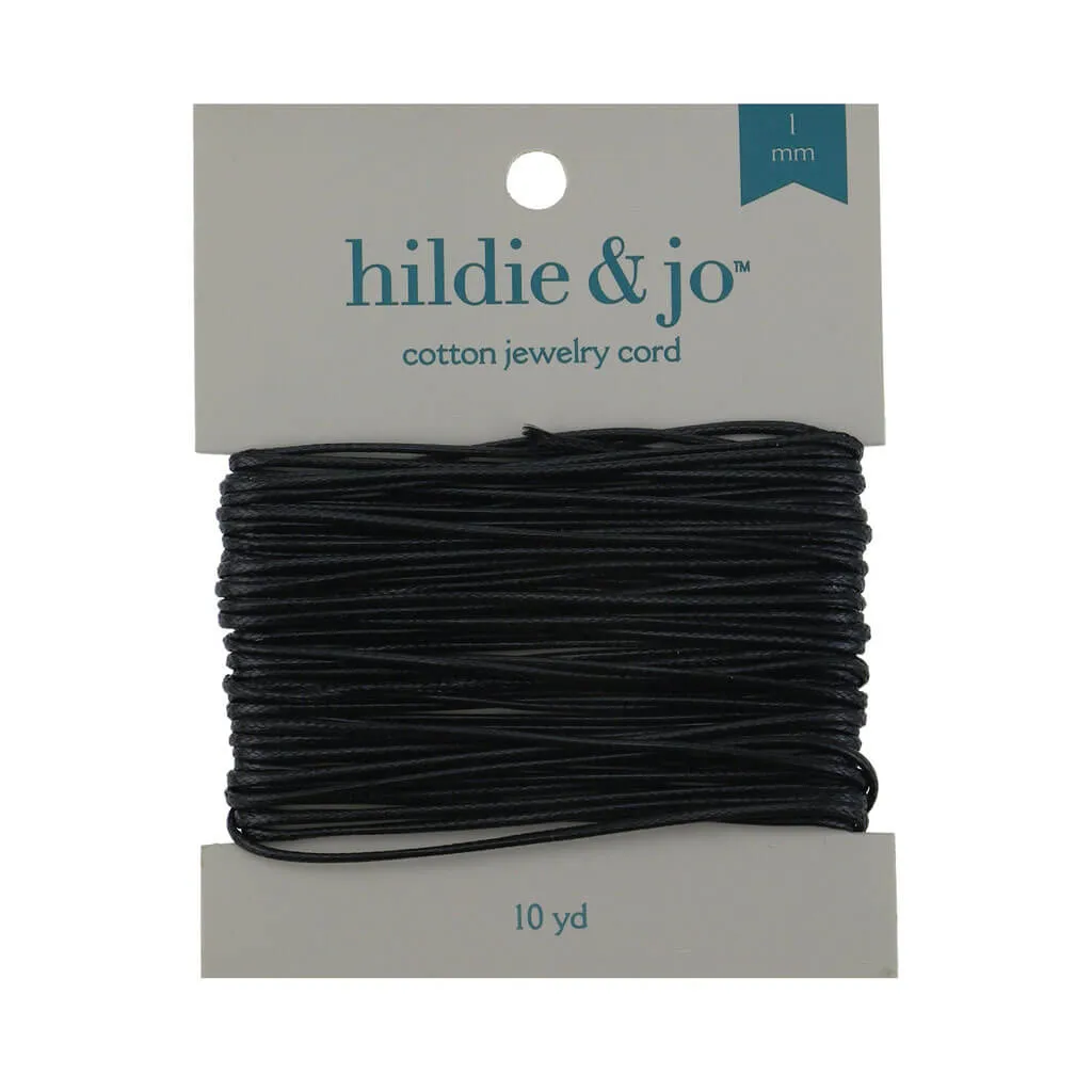 Black 1mm Cotton Cord 10yds