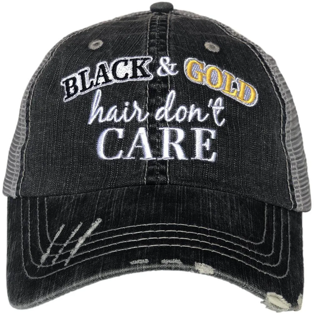 Black and Gold Hair Don't Care Hat