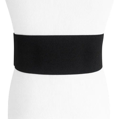 Black Woven Stretch Belt For Women