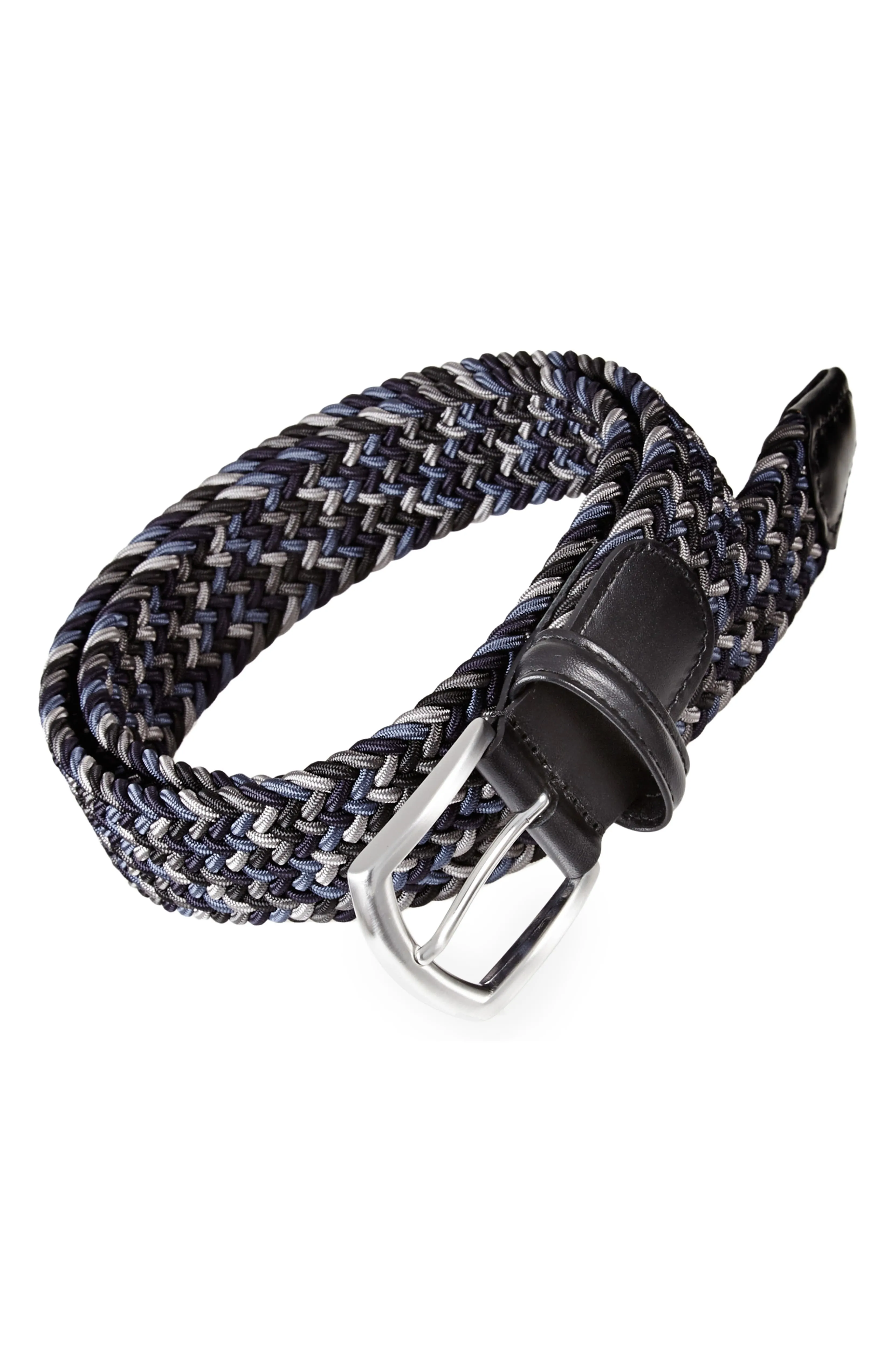 Blue Grey Woven Elastic Belt - Anderson's