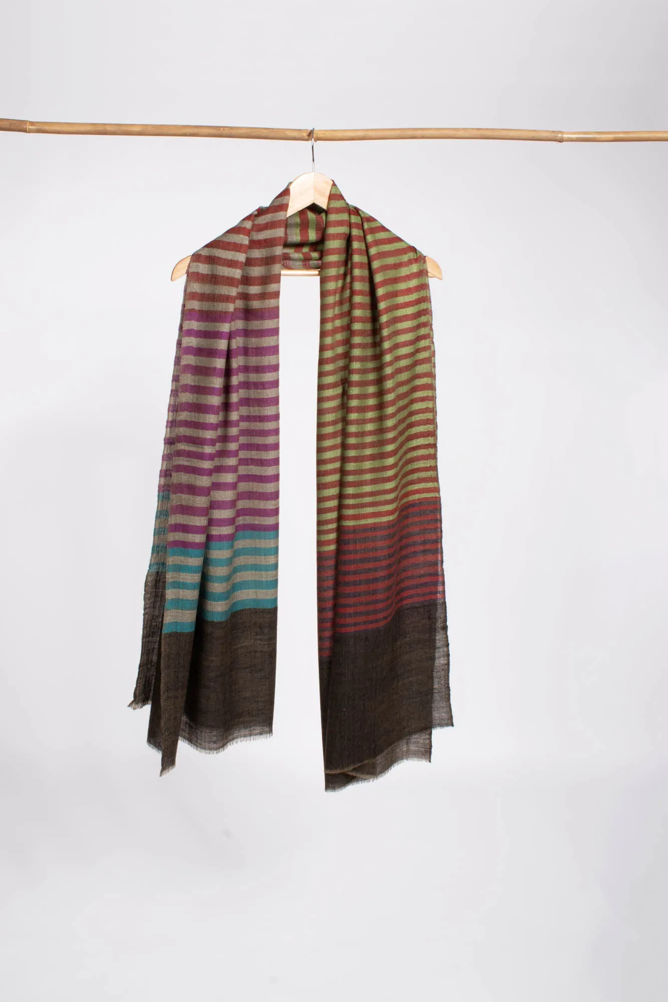 Boho Chic Handloomed Multi Colors Cashmere Pashmina Scarf - MATLOCK