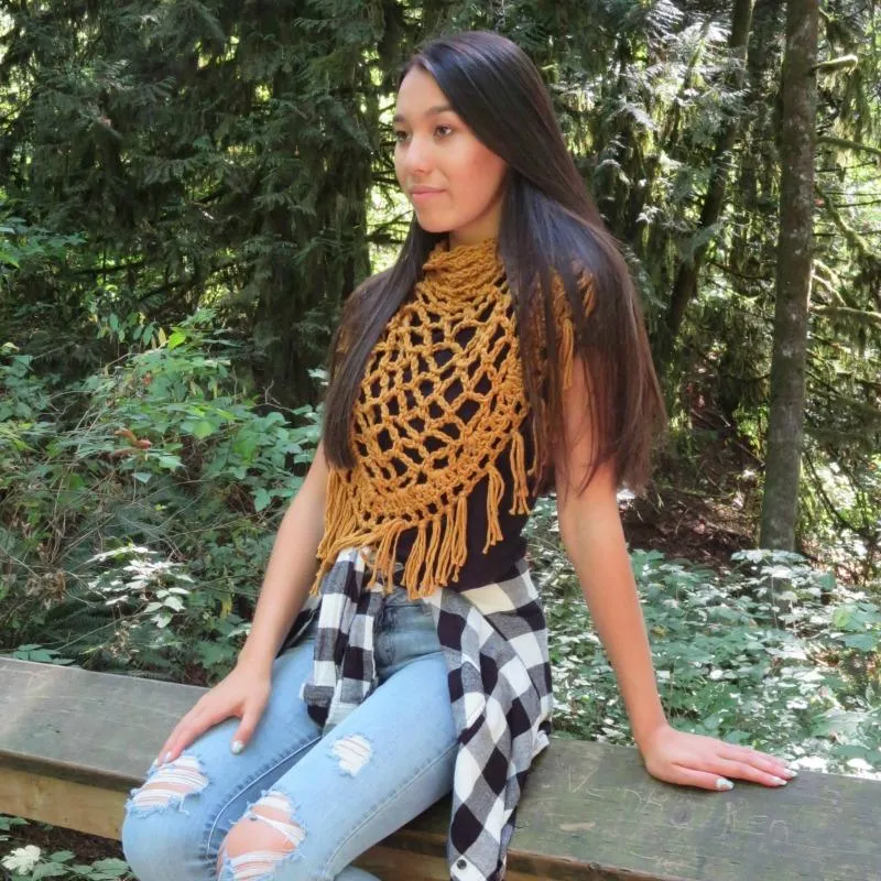 Boho Fringe Triangle Scarf