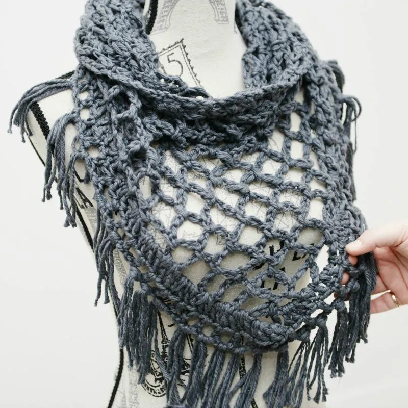 Boho Fringe Triangle Scarf