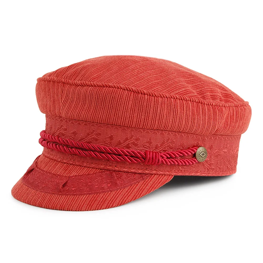 Brixton Hats Albany Ridged Fiddler Cap - Orange