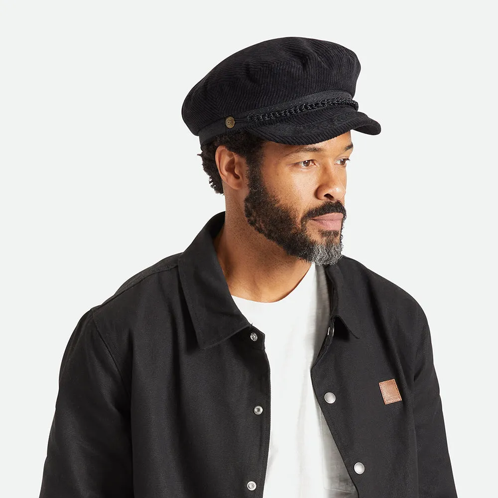 Brixton Hats Reserve Corduroy Fiddler Cap - Black