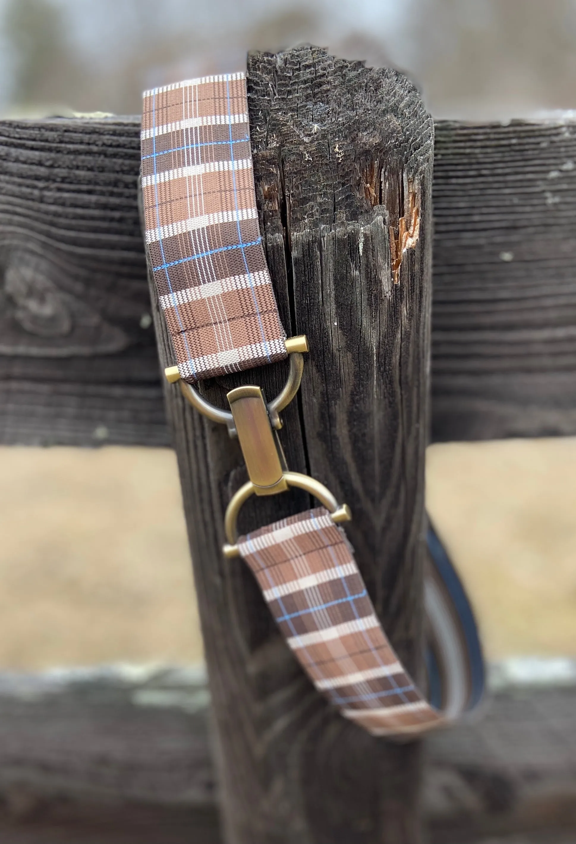 Brown Plaid Elastic Belt