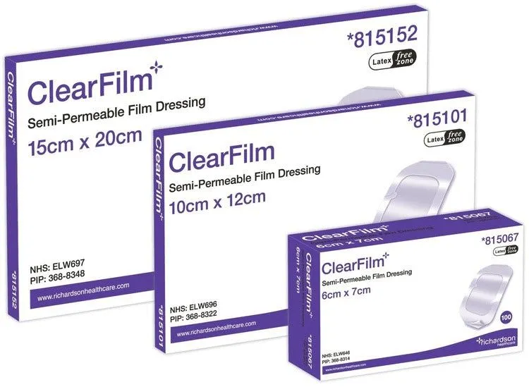 Clearfilm 815121 Transparent Film Dressings 12cm x 12cm x 10