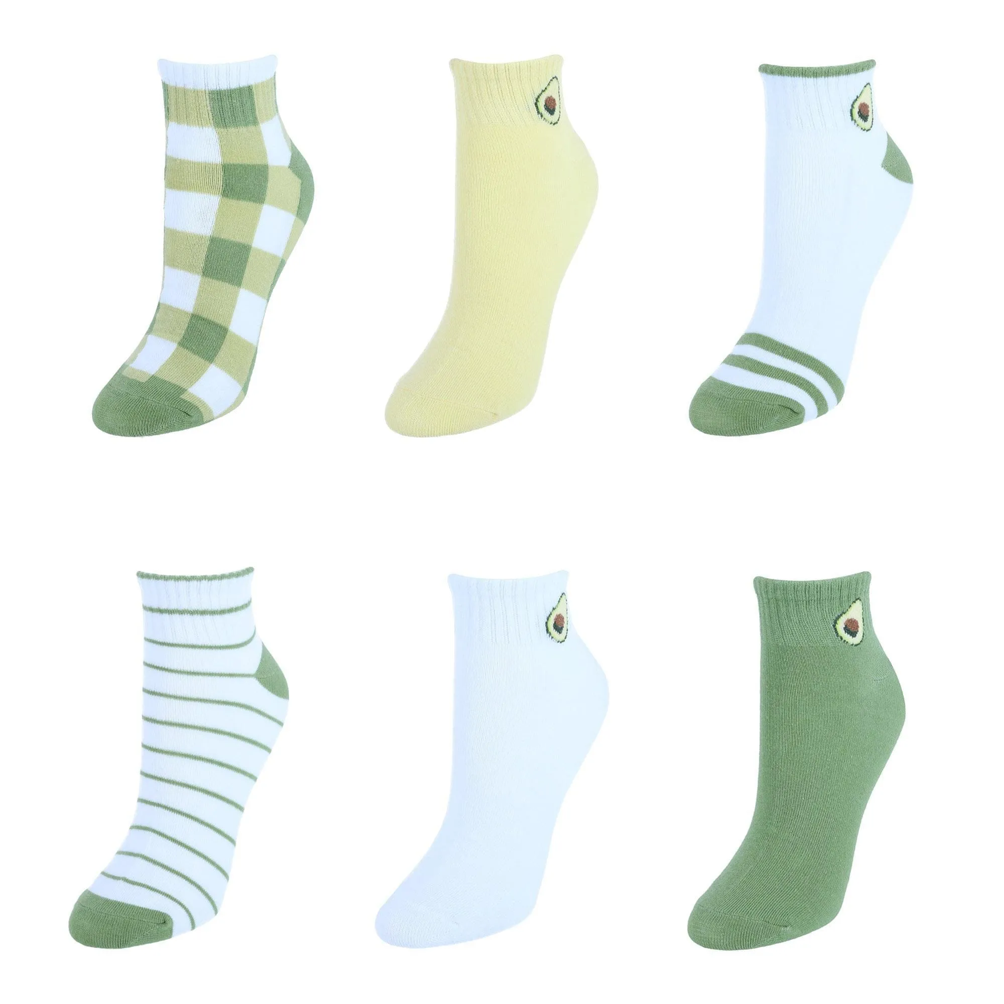 CTM® Women's Assorted Low-Cut Ribbed Comfortable Socks (6 Pair Pack)