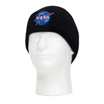 Deluxe NASA Meatball Logo Embroidered Watch Cap - Black