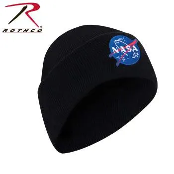 Deluxe NASA Meatball Logo Embroidered Watch Cap - Black