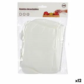 Disposable Gloves Set Transparent Plastic (12 Units)