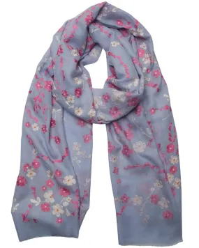 Dreamy Garden Cashmere Wrap in Baby Blue