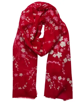 Dreamy Garden Cashmere Wrap in Red