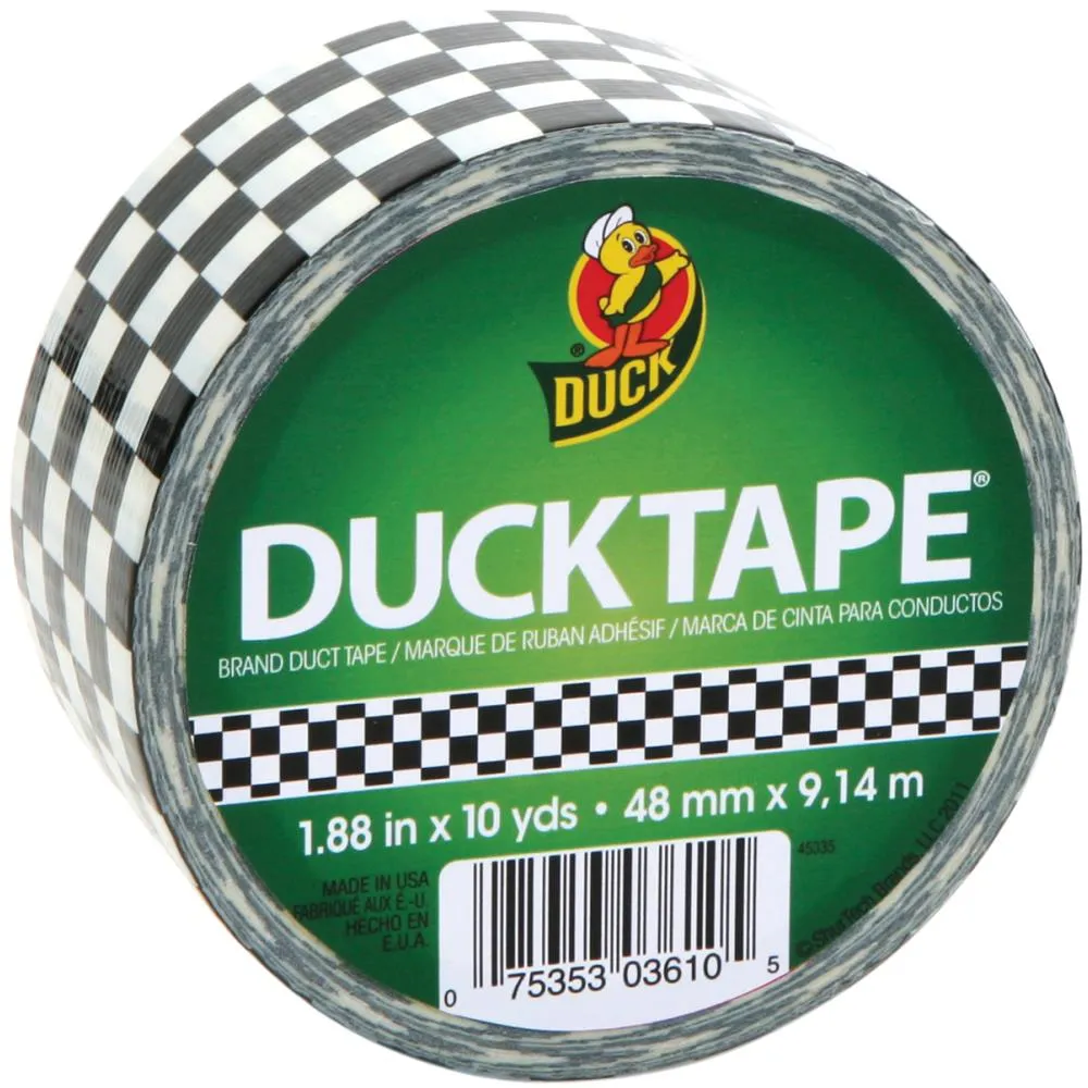 Duck Patterned Duck Tape 1.88"X10yd Checkerboard