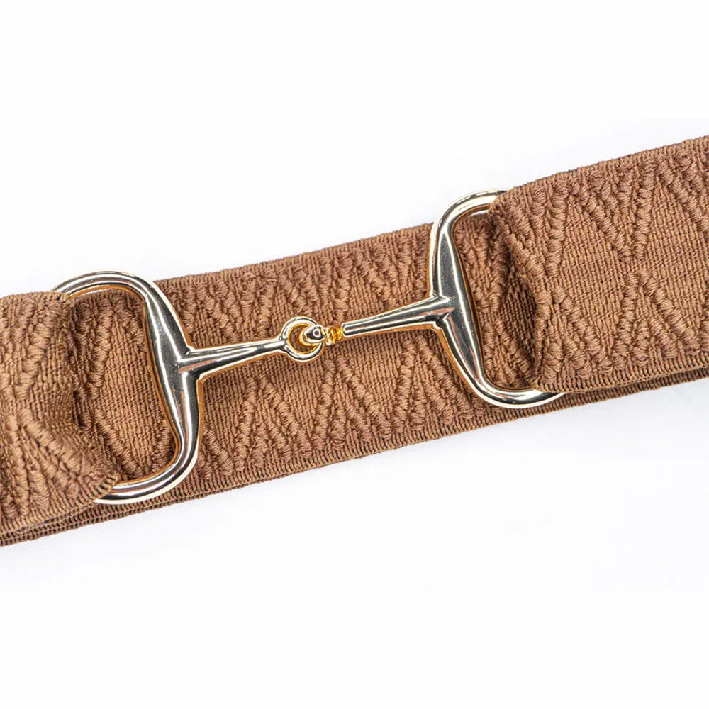 Ellany Caramel Dante Gold Snaffle Elastic Ladies Belt