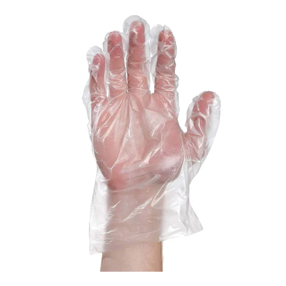 Embossed HPDE Poly Gloves Dispos. Clear (20x500ct)  Tax lrg