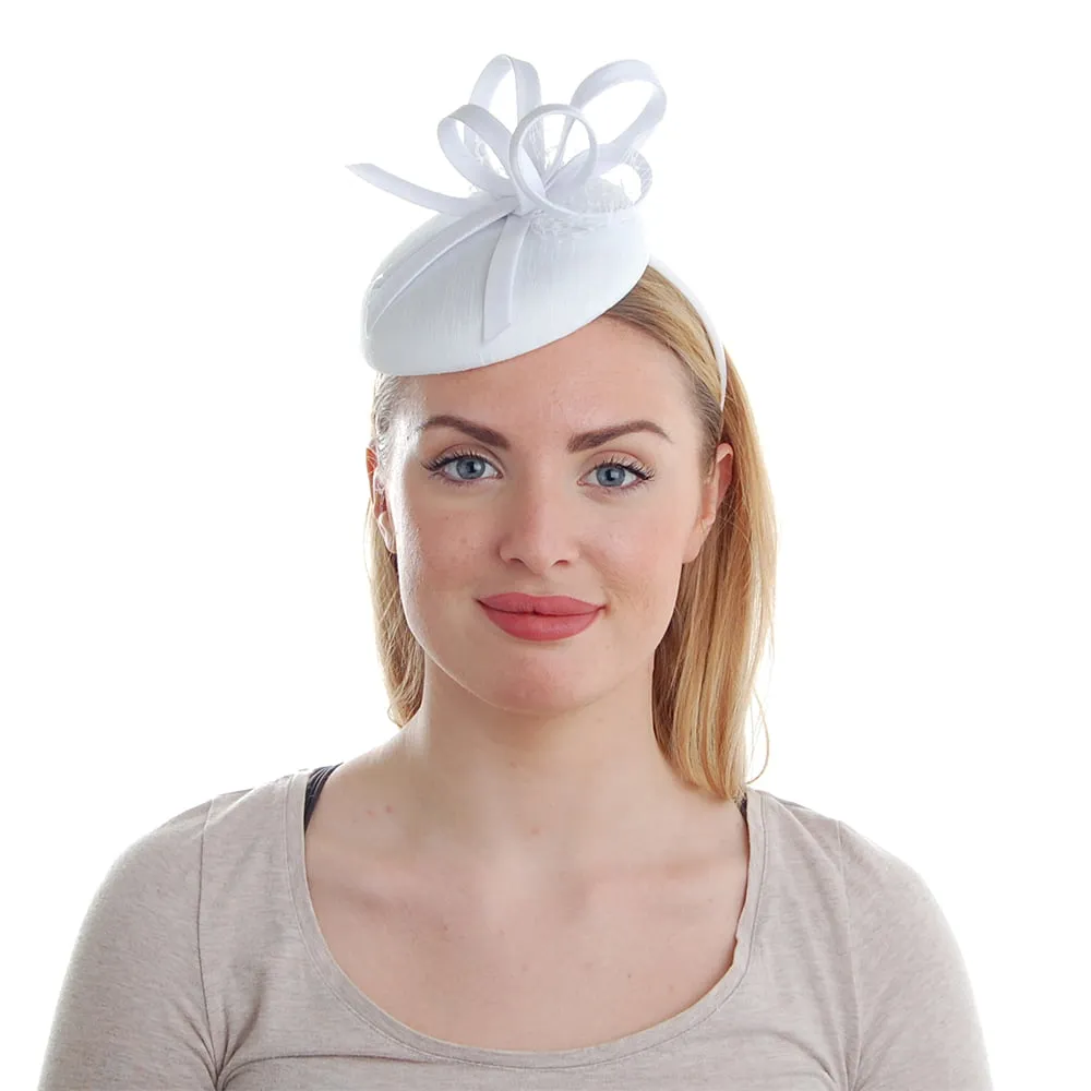 Failsworth Hats Loralei Pillbox Fascinator - White