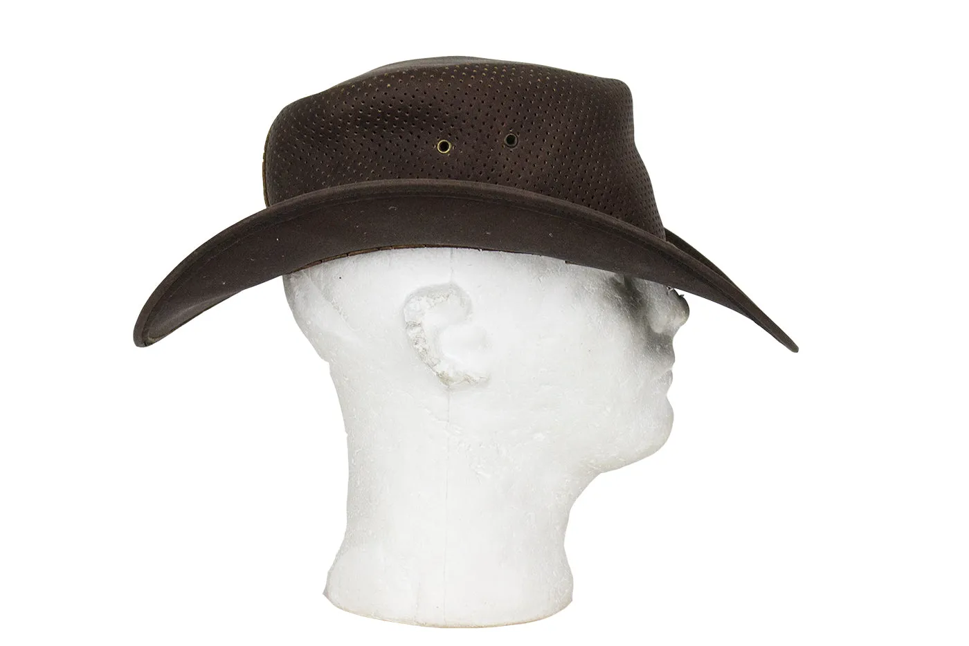 Genuine Brown Leather Gambler Hat