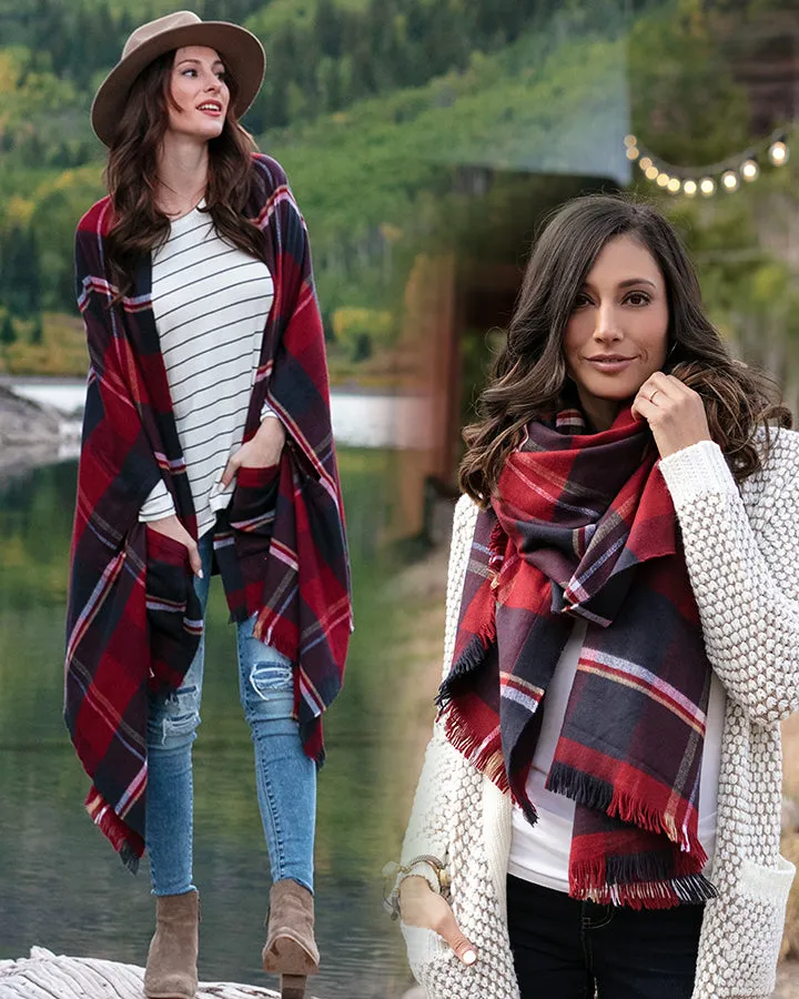 Grace & Lace Winter Weight Pocket Poncho/Scarf