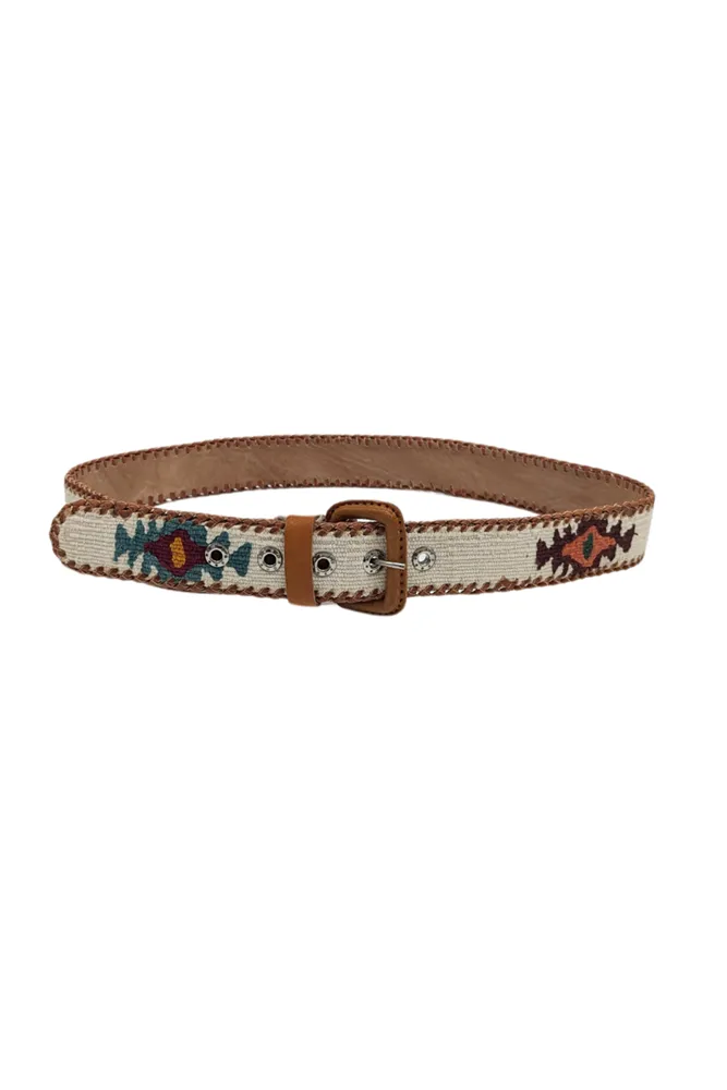 Guatemalan Cotton Leather Rombo Belt