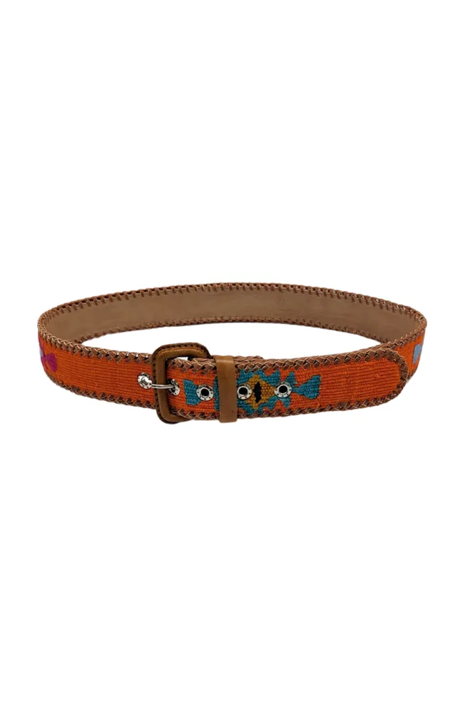 Guatemalan Cotton Leather Rombo Belt