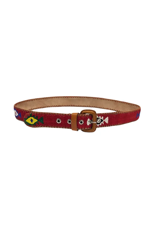 Guatemalan Cotton Leather Rombo Belt